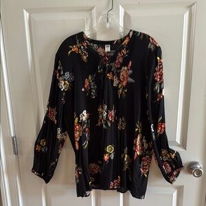 Floral Black Blouse